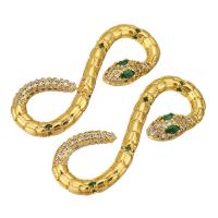 Cubic Zirconia Micro Pave Brass Connector Snake gold color plated micro pave cubic zirconia Sold By Lot