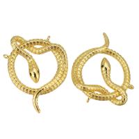 Mässing smycken Connector, Snake, guldfärg pläterade, 21x26x4mm, Hål:Ca 1mm, 10PC/Lot, Säljs av Lot