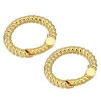 Brass Spring Buckle, Donut, gold color plated, 15x18x4mm, 10PCs/Lot, Sold By Lot