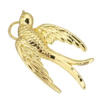 Brass Jewelry Pendants, swallow, gold color plated, 14x24x6mm, Hole:Approx 4mm, 10PCs/Lot, Sold By Lot