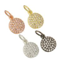 Cubic Zirconia Micro Pave Brass Pendant plated micro pave cubic zirconia Approx 4mm Sold By Lot
