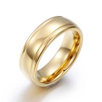 Tungsten Steel Finger Ring, gold color plated, Unisex & different size for choice, 23x7mm, Sold By PC