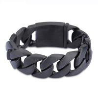 Stainless Steel Jewelry Bracelet, 316L Stainless Steel, for man, black, 24x7mm, Length:Approx 8.66 Inch, Sold By PC