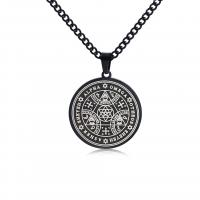 Stainless Steel Jewelry Necklace, Round, plated, for man, more colors for choice, 33x30mm, Length:Approx 23.62 Inch, Sold By PC