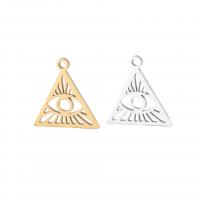 Stainless Steel Pendants 304 Stainless Steel Triangle plated with eye pattern & DIY & hollow Sold By Bag