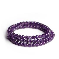 Amethyst Wrap Bracelet handmade & Unisex purple 5mm Sold By Strand