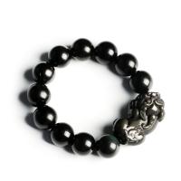 Obsidienne bracelet, bête sauvage Fabuleuse, unisexe & normes différentes pour le choix, noire, Vendu par brin