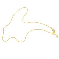 Латунь ожерелье цепь, плакированный настоящим золотом, Золотой, длина:45 см, продается PC