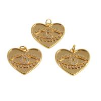 Cubic Zirconia Micro Pave Brass Pendant Heart real gold plated micro pave cubic zirconia golden Sold By PC