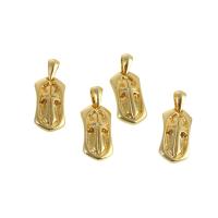 Brass Jewelry Pendants Cross real gold plated golden Sold By PC