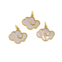 Brass Jewelry Pendants with Shell Cloud real gold plated golden Sold By PC