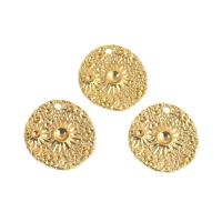 Brass Jewelry Pendants, Round, real gold plated, golden, 25x23x2mm, Sold By PC