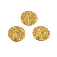 Conector de jóias de bronze, cobre, Roda, banhado a ouro genuino, dourado, 20x20x1mm, vendido por PC