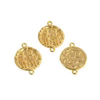 Brass Jewelry Connector Round real gold plated golden Sold By PC