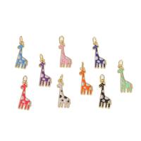 Brass Jewelry Pendants, Giraffe, enamel, more colors for choice, 21x8x1mm, Sold By PC