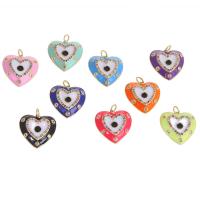 Cubic Zirconia Micro Pave Brass Pendant, Heart, micro pave cubic zirconia & enamel, more colors for choice, 20x20x4mm, Sold By PC