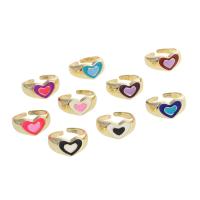 Mosaz Manžeta prst prsten, Nastavitelný & pro ženy & smalt, více barev na výběr, 21x21x11mm, Prodáno By PC