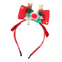 Christmas Headband, Tibetan Style, with Plush & Velveteen, fashion jewelry & for woman, red, 70mm, Sold By PC