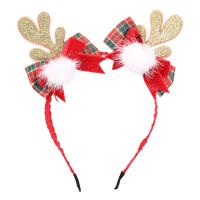 Christmas Headband, Velveteen, with Plush, Christmas Design & fashion jewelry & for woman, red, 90mm, Sold By PC