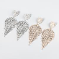 Fashion Fringe Boucles d'oreilles, alliage de zinc, bijoux de mode & pour femme & avec strass, plus de couleurs à choisir, 126x51mm, Vendu par paire