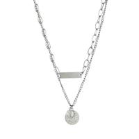 Collier de bijoux en alliage de zinc, Double couche & bijoux de mode, Longueur 47 cm, Vendu par PC