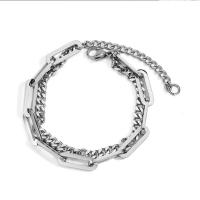 Bracelet en alliage de zinc, Double couche & bijoux de mode, Vendu par PC