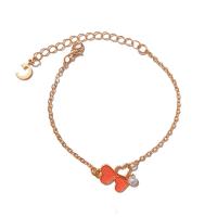 Bracelet en alliage de zinc, avec perle de plastique, Placage de couleur d'or, bijoux de mode & émail, doré, Longueur:19.5 cm, Vendu par PC