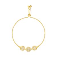 Bracelet en alliage de zinc, Placage de couleur d'or, Réglable & bijoux de mode & avec strass, doré, Longueur:23 cm, Vendu par PC
