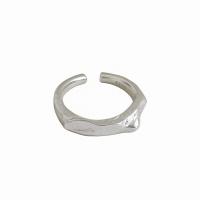 925 Sterling Silver Cuff Finger Ring plated adjustable & for woman 4.5mm 17.2mm US Ring Sold By PC