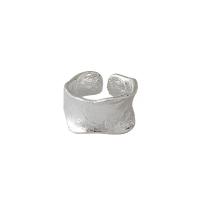 925 de prata esterlina Cuff Ring Finger, Irregular, banhado, ajustável & para mulher, Mais cores pare escolha, 13.5mm, 16.5mm, tamanho:6, vendido por PC