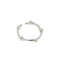 925 Sterling Silver Cuff Finger Ring plated adjustable & for woman 3.2mm 15.8mm US Ring Sold By PC