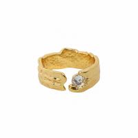 925 sterling silver Cuff finger ring, plated, justerbar & olika stilar för val & micro bana cubic zirconia & för kvinna, 7.2mm, 16.5mm, Storlek:6, Säljs av PC