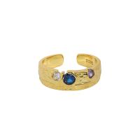 925 sidabro Cuff Finger Ring, padengtą, reguliuojamas & mikro nutiesti kubinių Zirconia & moters, daugiau spalvų pasirinkimas, 6.5mm, 16.5mm, Dydis:6, Pardavė PC