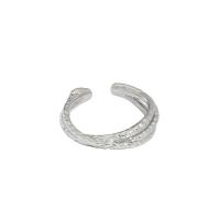 925 de prata esterlina Cuff Ring Finger, banhado, ajustável & para mulher, Mais cores pare escolha, 5.6mm, 16.9mm, tamanho:6.5, vendido por PC