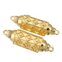 Cubic Zirconia Micro Pave Brass Connector gold color plated & micro pave cubic zirconia Approx 1mm Sold By Lot