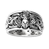Zinc Alloy Finger Ring antique silver color plated With Animal Pattern Sold By Lot