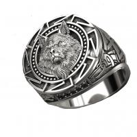 Zinc Alloy Finger Ring antique silver color plated With Animal Pattern Sold By Lot