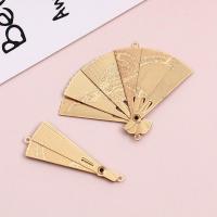 Brass Jewelry Connector Fan gold color plated Sold By PC