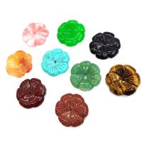 Bijoux Pendentifs en pierres gemmes, pierre gemme, fleur, différents matériaux pour le choix, plus de couleurs à choisir, 30mm, Vendu par PC