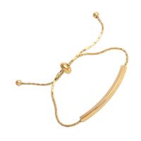Stainless Steel Jewelry Bracelet, gold color plated, for woman, 40x3x3mm, Length:Approx 7.5 Inch, Sold By PC