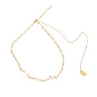 Stainless Steel Jewelry Necklace gold color plated for woman 15*10mm 8mm Length Approx 17.72 Inch Sold By PC
