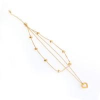 Stainless Steel Jewelry Necklace with 1.97inch extender chain Heart gold color plated for woman Length Approx 17.72 Inch Sold By PC