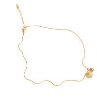 Colar de jóias de aço inoxidável, with 1.97inch extender chain, cromado de cor dourada, para mulher, 24x18x3mm, comprimento Aprox 17.72 inchaltura, vendido por PC