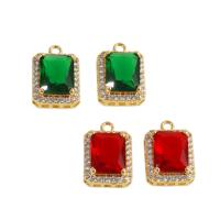 Cubic Zirconia Micro Pave Brass Pendant Rectangle real gold plated micro pave cubic zirconia Sold By PC