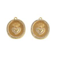 Cubic Zirconia Micro Pave Brass Pendant real gold plated micro pave cubic zirconia golden Sold By PC