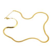 metal Collar de cadena, chapado en oro real, unisexo, dorado, 4x1mm, longitud:45 cm, Vendido por UD