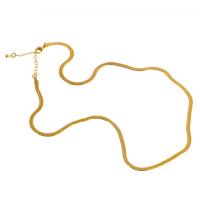 Brass Chain Necklace, real gold plated, Unisex, golden, 3mm, Length:45 cm, Sold By PC