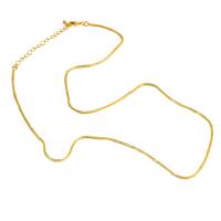 laiton chaîne de collier, Plaqué d'or, unisexe, doré, 1x1mm, Longueur:45 cm, Vendu par PC