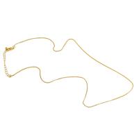 laiton collier, Plaqué d'or, unisexe, doré, 1x1mm, Longueur:45 cm, Vendu par PC