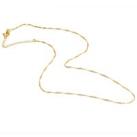 Messing Necklace Ketting, echt goud verguld, uniseks, gouden, 2x1mm, Lengte 45 cm, Verkocht door PC